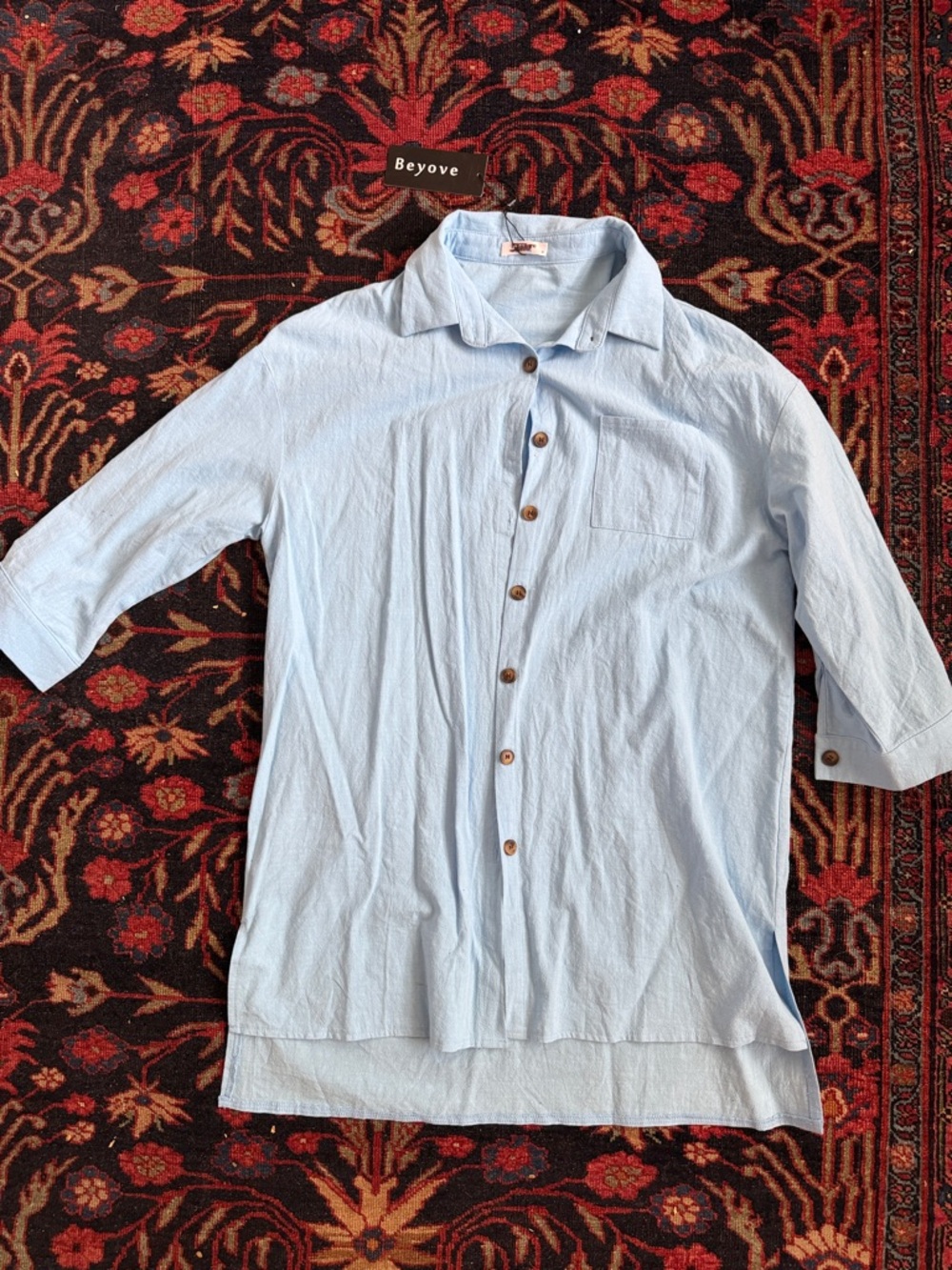 Light Blue Men’s Casual Button-Up Shirt